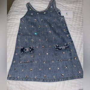Lola + the Boys Denim Jewel Heart Pocket Dress. NWT